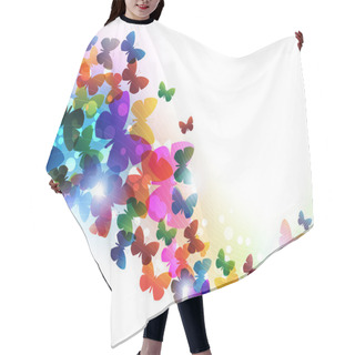 Personality  Colorful Flying Butterflies Hair Cutting Cape