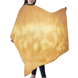 Personality  Golden Bokeh Christmas Background With Glossing Sequins Hair Cutting Cape