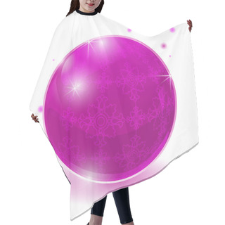 Personality  Pink Glossy Sphere Isolated On White. Hair Cutting Cape