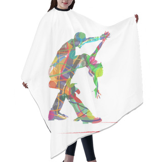 Personality  Abstract Dancing Couple Hair Cutting Cape