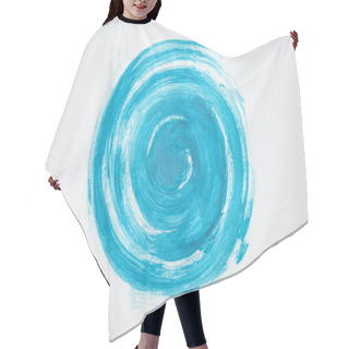 Personality  Painted Blue Circle On White Background Hair Cutting Cape