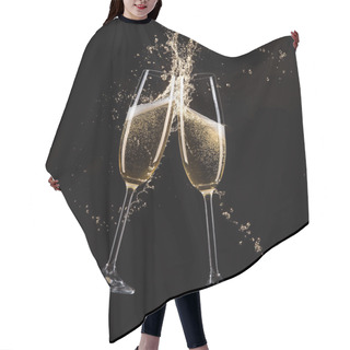 Personality  Glasses Of Champagne With Splash Hair Cutting Cape