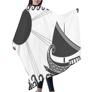 Personality  Ship In Ocean In Classic Greek Style Hair Cutting Cape