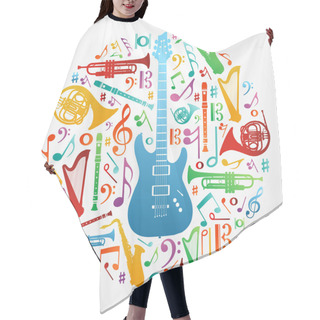 Personality  Love For Music Concept Illustration Background Hair Cutting Cape