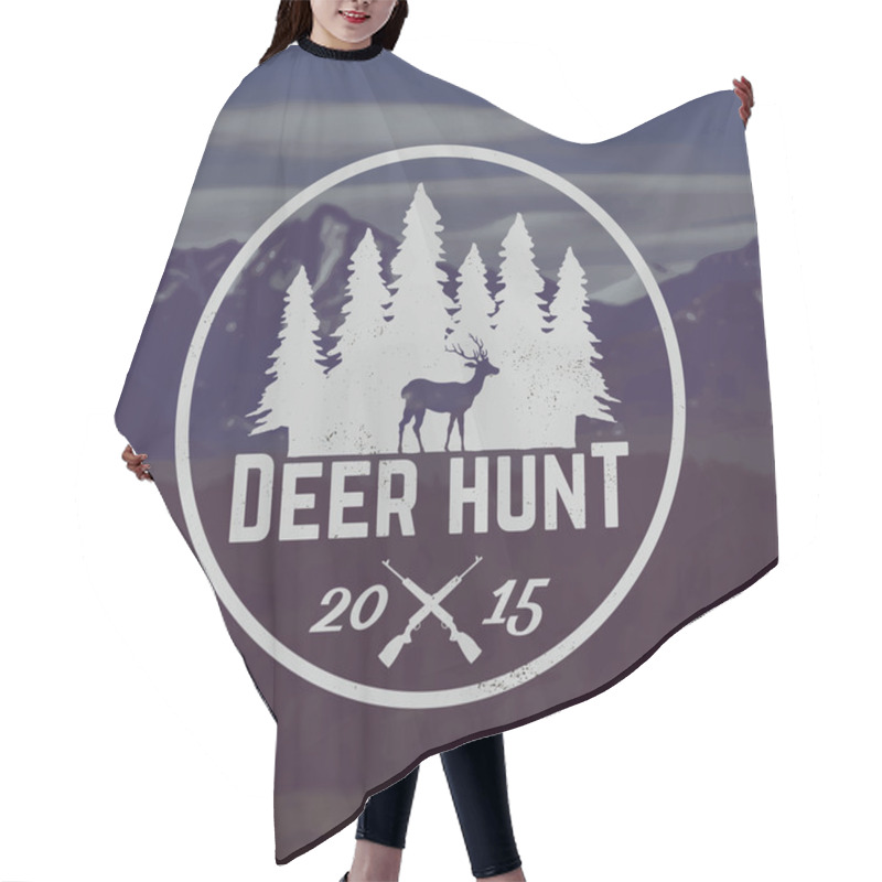 Personality  Vector Deer Hunting Emblem Hair Cutting Cape
