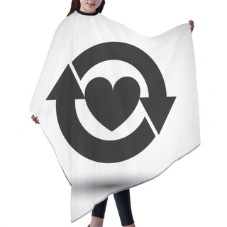 Personality  Heart Surrounded By Arrows Vector Simple Single Color Icon.  Hair Cutting Cape