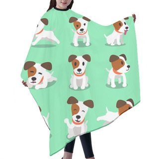Personality  Cartoon Character Jack Russell Terrier Dog Poses Hair Cutting Cape
