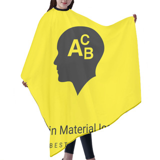 Personality  Bald Head With Alphabet Letters ABC Minimal Bright Yellow Material Icon Hair Cutting Cape