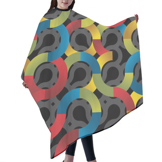 Personality  Colorful Circles Seamless Pattern. Hair Cutting Cape