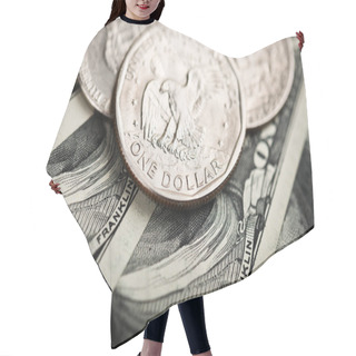 Personality  American Banknotes And Coins Hair Cutting Cape