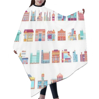 Personality  Vector Set Isolated Icons Architecture Buildings In Flat Style Hair Cutting Cape