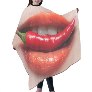 Personality  Woman Lips And Chili Pepper Hair Cutting Cape