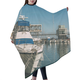Personality  Sunshine On Ships In Blue Mediterranean Sea Hair Cutting Cape