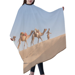 Personality  Caravan With Bedouins And Camels In Desert Hair Cutting Cape