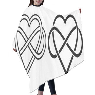 Personality  Intertwined Heart With The Sign Of Infinity Hair Cutting Cape