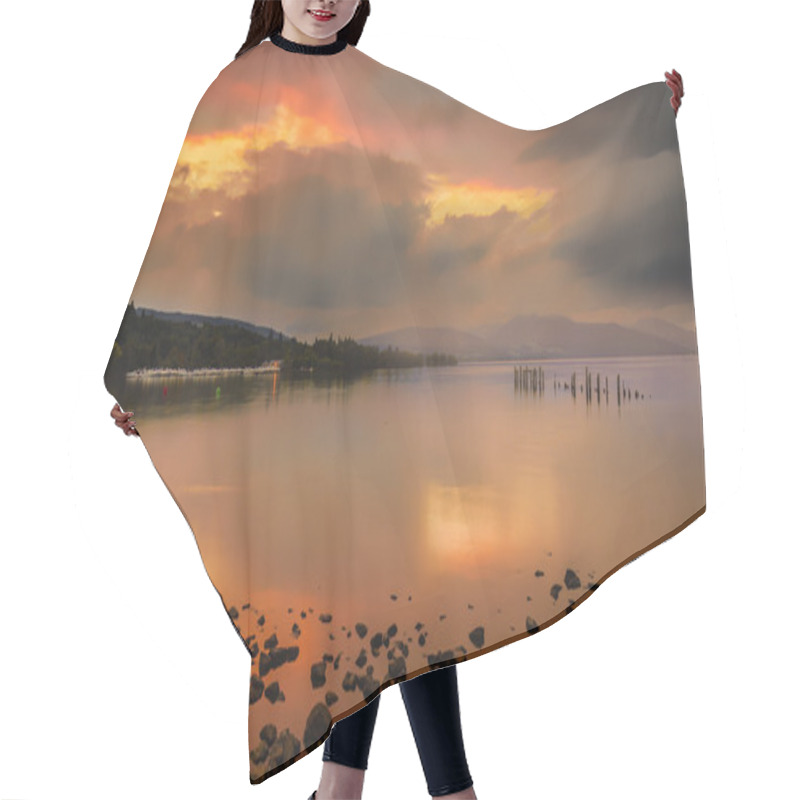 Personality  Loch Lomond Jetty And Mountains At Sunset Hair Cutting Cape