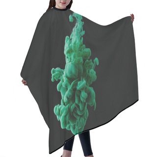 Personality  Abstract Flowing Green Paint On Black Background  Hair Cutting Cape