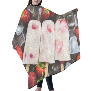 Personality  Strawberry Popsicles With Chia Seeds And Coconut Milk Hair Cutting Cape
