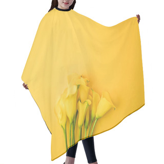 Personality  Close-up View Of Beautiful Yellow Calla Lily Flowers Isolated On Yellow Hair Cutting Cape