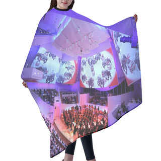 Personality  MIAMI, FLORIDA - JAN 20, 2018  The New World Symphony Celebrates 7 Years Of Creating Audiovisual Performances With Projections On The Concert Hall Sails Hair Cutting Cape