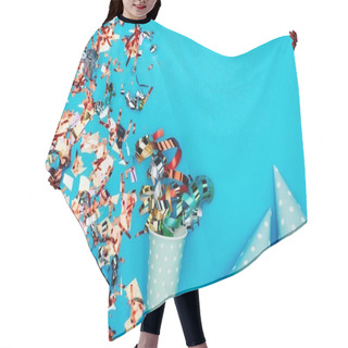 Personality  Confetti With Paper Cup And Party Hats Hair Cutting Cape