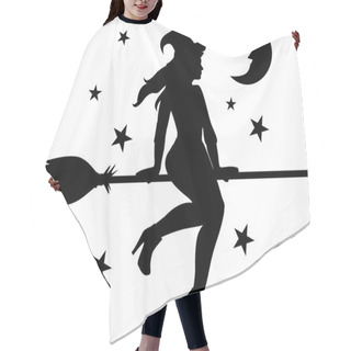 Personality  Flying Witch On Background Of Moon And Stars Hair Cutting Cape