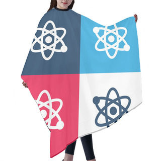 Personality  Atom Blue And Red Four Color Minimal Icon Set Hair Cutting Cape