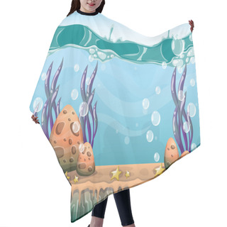 Personality  Cartoon Vector Underwater Background With Separated Layers For Game Art And Animation Hair Cutting Cape