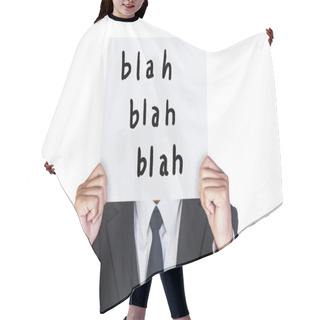 Personality  Businessman Holding Paper Hair Cutting Cape