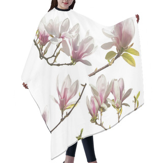 Personality  Magnolia Flowers On White Background Hair Cutting Cape