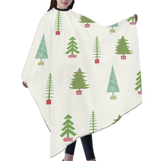 Personality  Set Of Christmas Trees Hair Cutting Cape