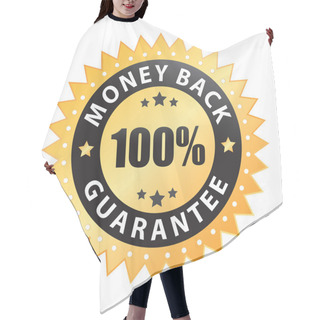 Personality  100% Money Back Guarantee Vector, Isolated On A White Background Hair Cutting Cape