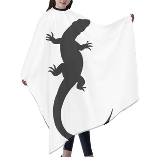 Personality  Lizard Reptile Outline Black Silhouette Illustration On White Background Hair Cutting Cape