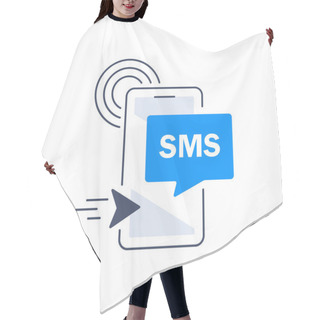 Personality  Phone Message Notification, Receive Authentication Code, Send Sms,flat Design Icon Vector Illustration Hair Cutting Cape
