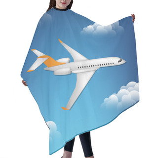 Personality  Illustration Of Airplane In The Sky. Hair Cutting Cape