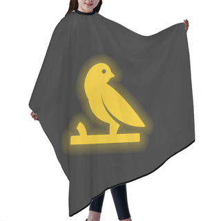 Personality  Bird On A Branch Yellow Glowing Neon Icon Hair Cutting Cape
