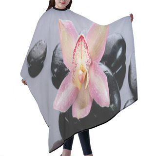Personality  Spa Stones And Orchid Flower Over Dark Background Hair Cutting Cape