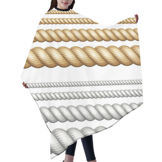 Personality  Set Of Ropes On White Hair Cutting Cape