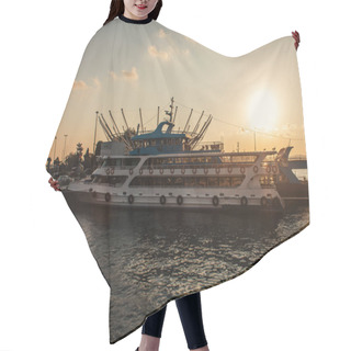 Personality  Ships Near Quay With Sunset Sky At Background, Istanbul, Turkey  Hair Cutting Cape