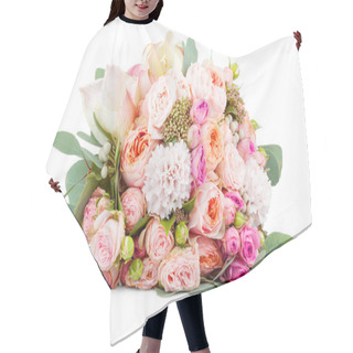 Personality  Beautiful Bouquet Of Flowers Isolated On White Background Hair Cutting Cape