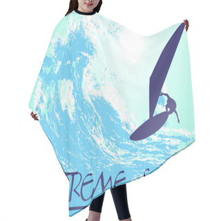 Personality  Abstract Silhouette Of A Surfer In The Ocean Hair Cutting Cape