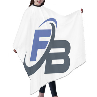 Personality  FB Blue Swoosh Global Digital Business Letter Logo Hair Cutting Cape