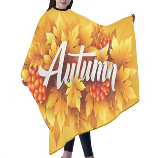 Personality  Autumn Typographic. Fall Leaf. Vector Illustration Hair Cutting Cape