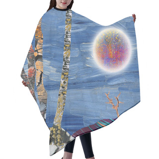 Personality  Abstract Nature. Trees And Bright Planet. 3D Rendering Hair Cutting Cape