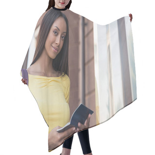 Personality  African American Woman With Passport Hair Cutting Cape