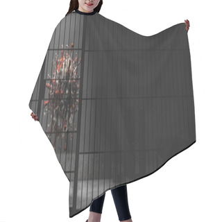 Personality  3d Illustration Of A Simulation Of The Coronavirus Virus Floating In A Prison Hair Cutting Cape