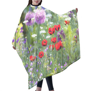 Personality  Wild Flower Garden With Poppies Hair Cutting Cape