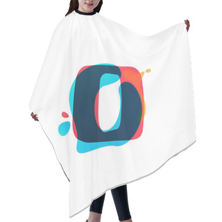 Personality  O Letter Logo With Colorful Watercolor Splashes.  Hair Cutting Cape