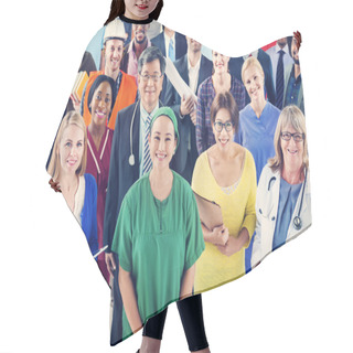 Personality  Group Of Diverse People With Different Occupations Concept Hair Cutting Cape
