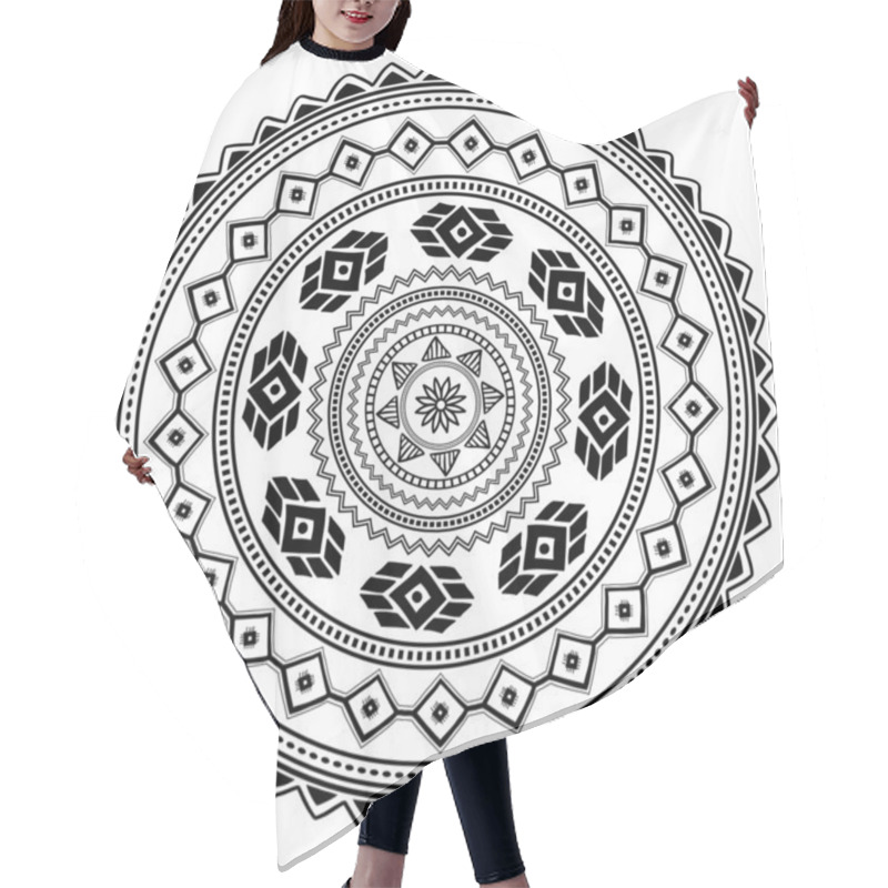 Personality   Aztec Sign On White Background. Hair Cutting Cape